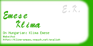 emese klima business card